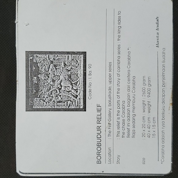 Borobudur Temple (Central Java, Indonesia) Relief Panel, Large - Picture 9 of 11